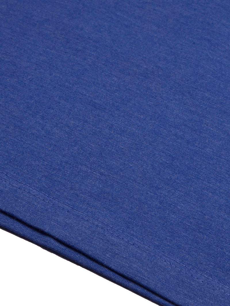 Magestic V Neck Half Sleeve Tee Shirt For Men-Blue Melange-LOC013