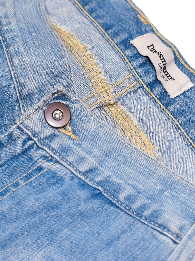 Dressmann Jeans Short For Men-Light Blue Faded-LOC