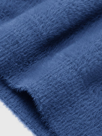 Louis Vicaci Turtle Neck Rabbit Wool Sweatshirt-Blue-LOC