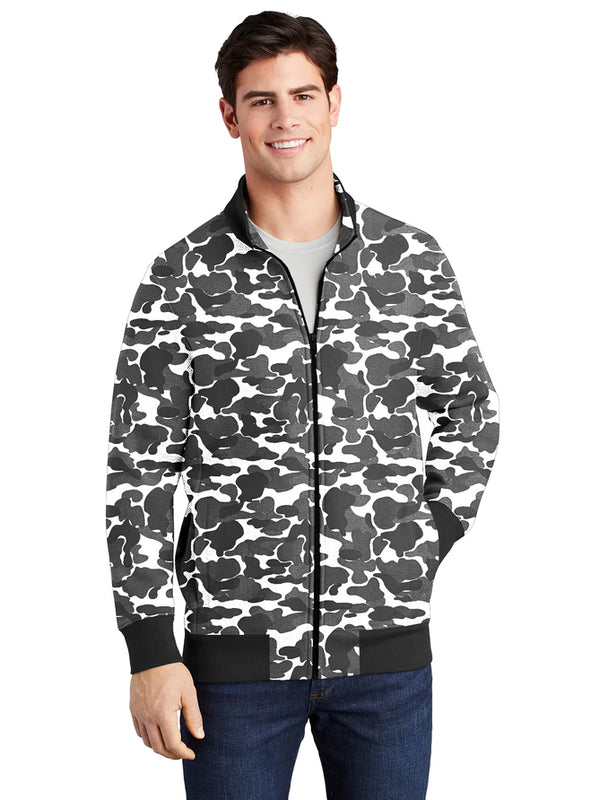 Louis Vicaci Fur Zipper Mock Neck Jacket For Men-Camouflage-LOC#0Z04