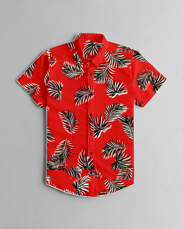 Summer Printed Casual Shirt Reddish LOC#0026
