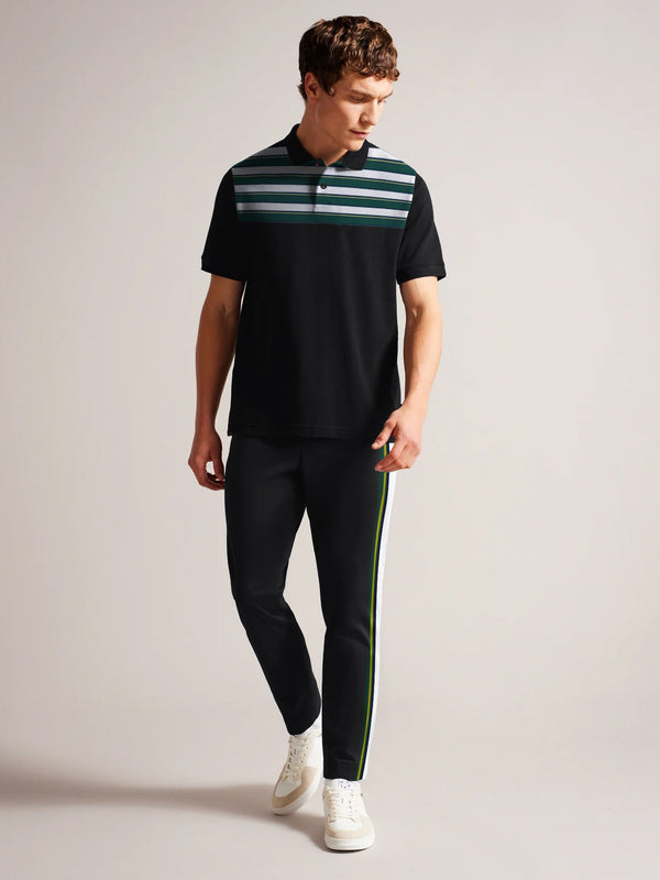 Louis Vicaci Stretchy Single Jersey Tracksuit For Men-Black with Stripe-LOC#0T045