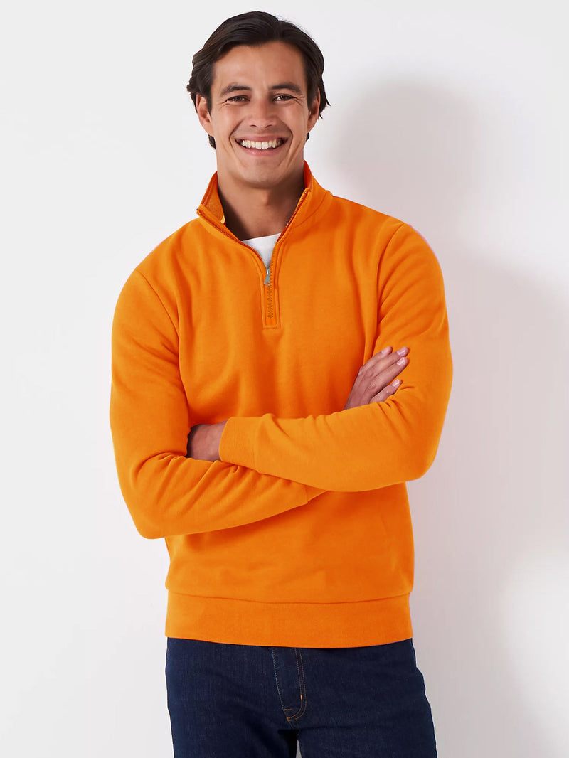 Louis Vicaci Fleece Stylish 1/4 Zipper Mock Neck For Men-Orange-LOC