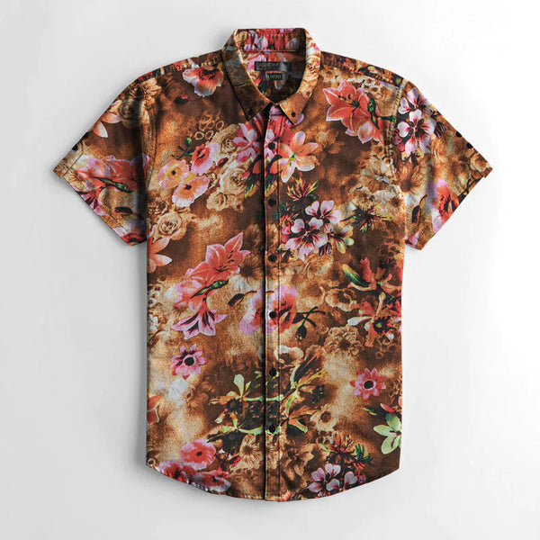 Summer Printed Casual Shirt flowi LOC#00163