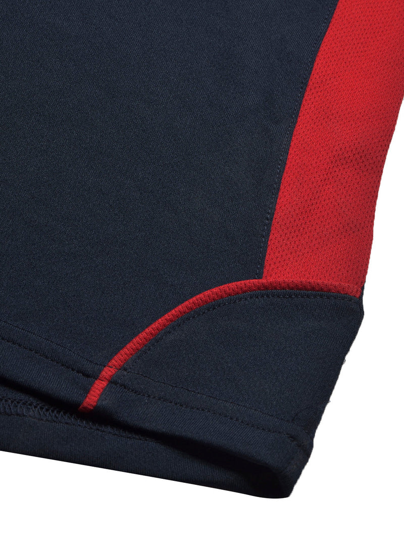Cloke Active Wear Crew Neck T-Shirt For Kids-Navy & Red-LOC