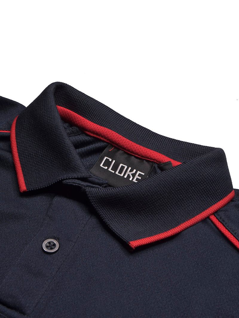 Cloke Active Wear Polo Shirt For Kids-Navy & Red-LOC