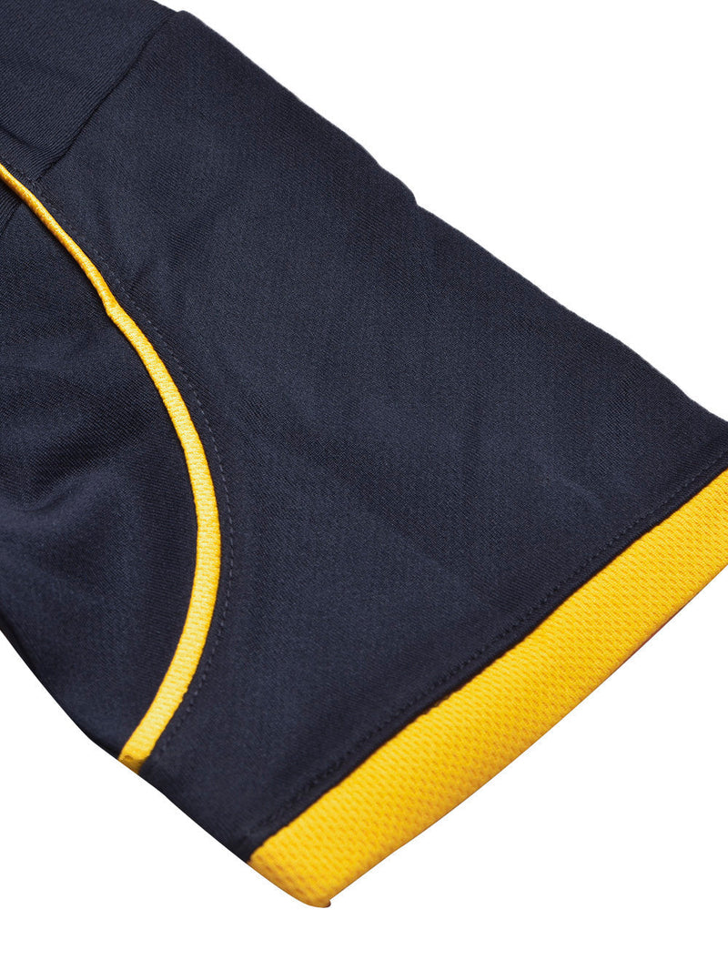 Cloke Active Wear Polo Shirt For Kids-Navy & Yellow-LOC