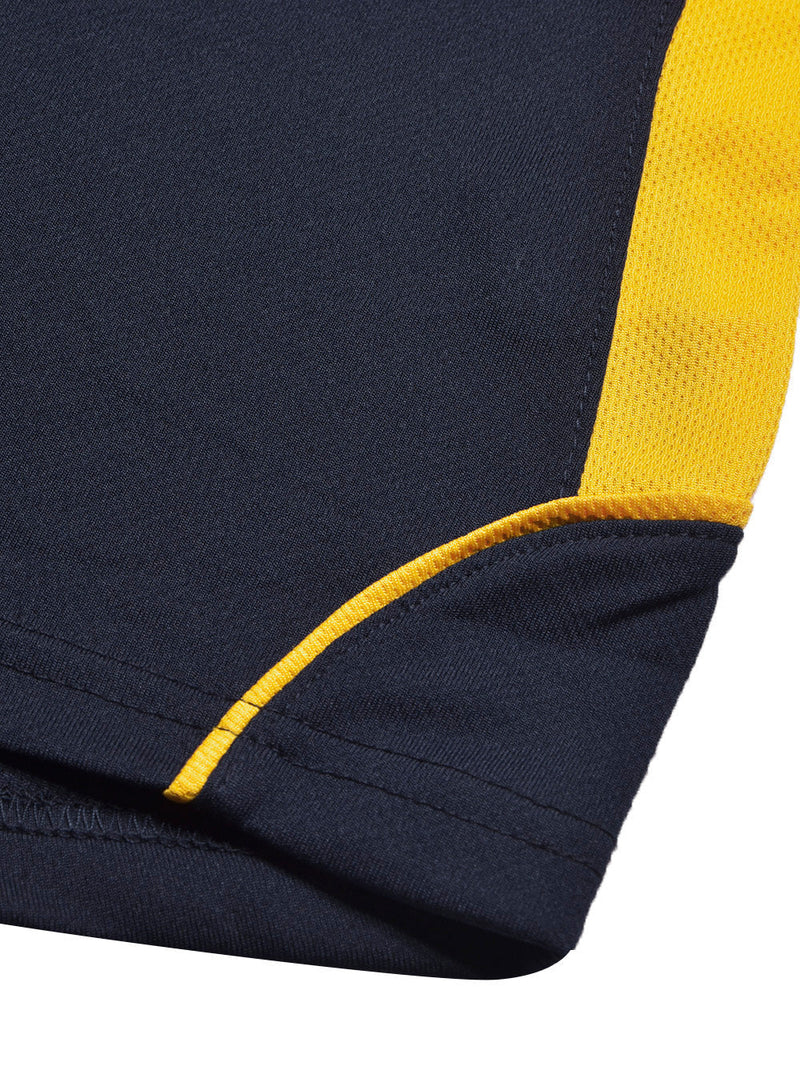 Cloke Active Wear Polo Shirt For Kids-Navy & Yellow-LOC