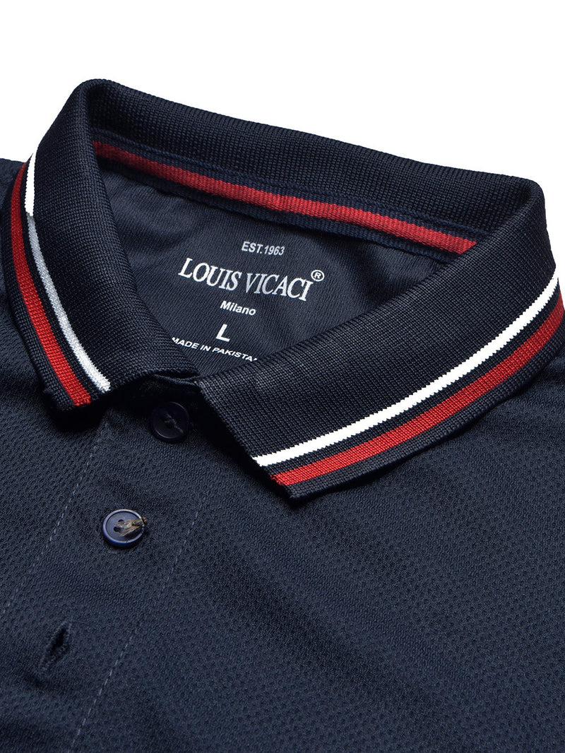 LV Summer Active Wear Polo Shirt For Men-Dark Navy-LOC