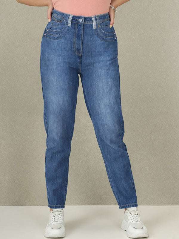 F&F Jeans For Ladies-Blue Faded-LOC#0J003
