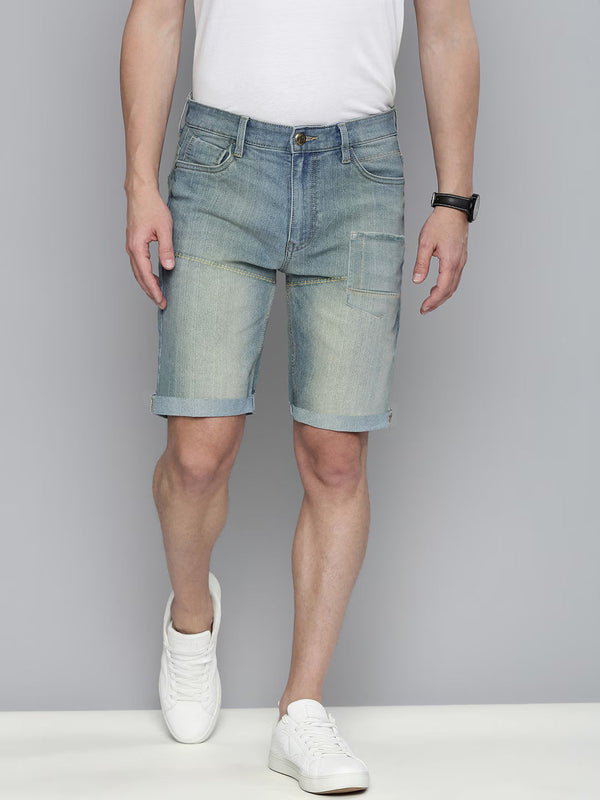 F&F Jeans Short For Men-Light Blue Faded-LOCSH01