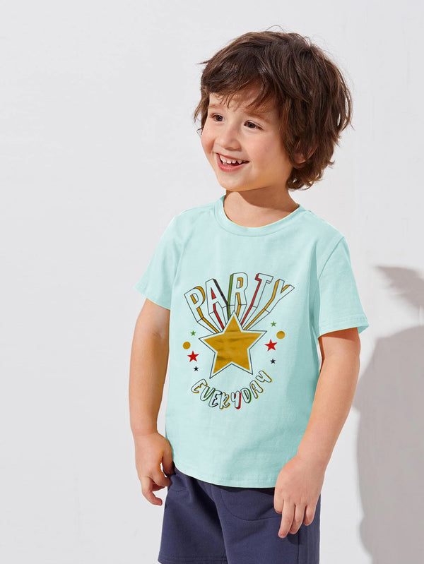 Louis Vicaci Single Jersey Tee Shirt For Kids-Ice Blue-LOC#0K44
