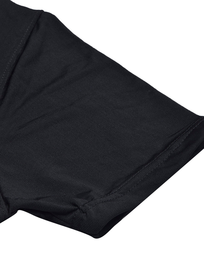 Louis Vicaci Summer Lycra T Shirt For Men-Black-LOC