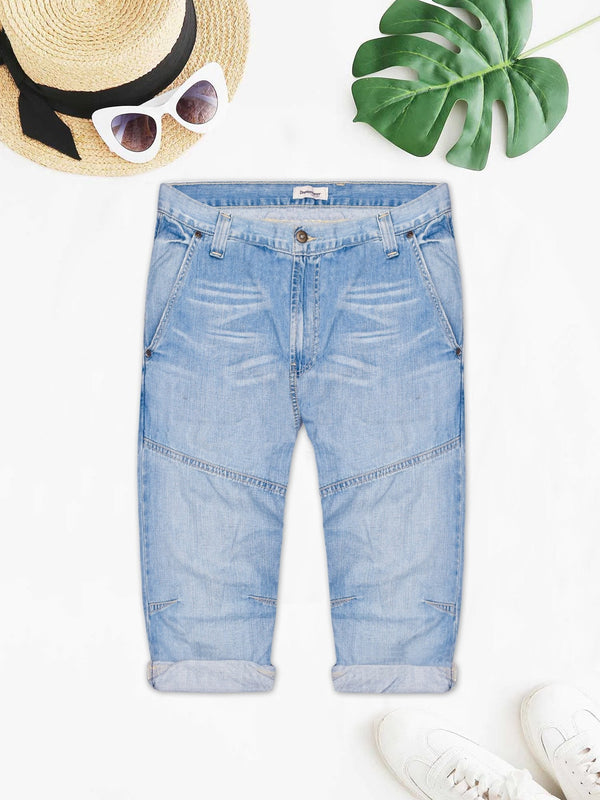 Dressmann Jeans Short For Men-Light Blue Faded-LOC#0P3