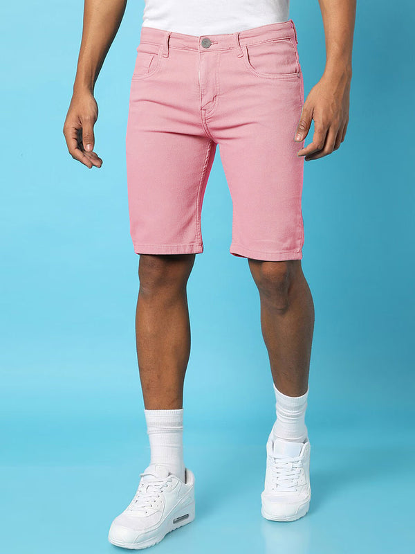 Mexx Jeans Cotton Denim Short For Men-Light Pink-LOC#0P4