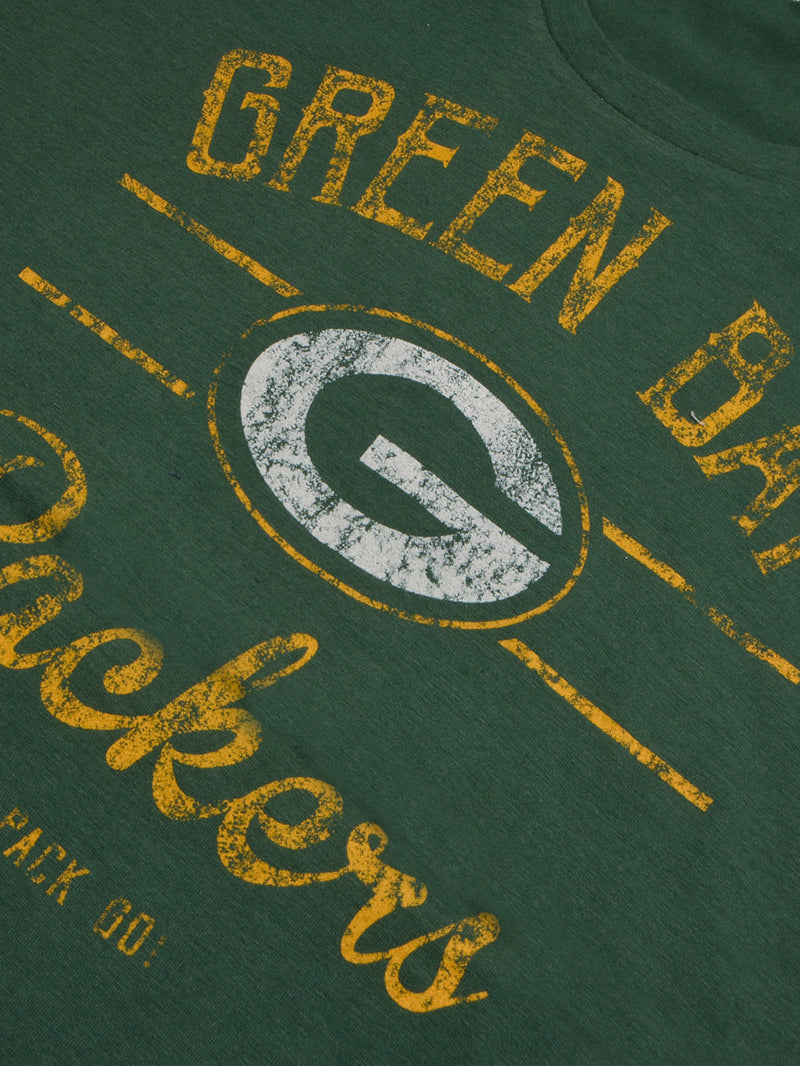 NFL Crew Neck Half Sleeve Tee Shirt For Men-Green with Print-LOC025