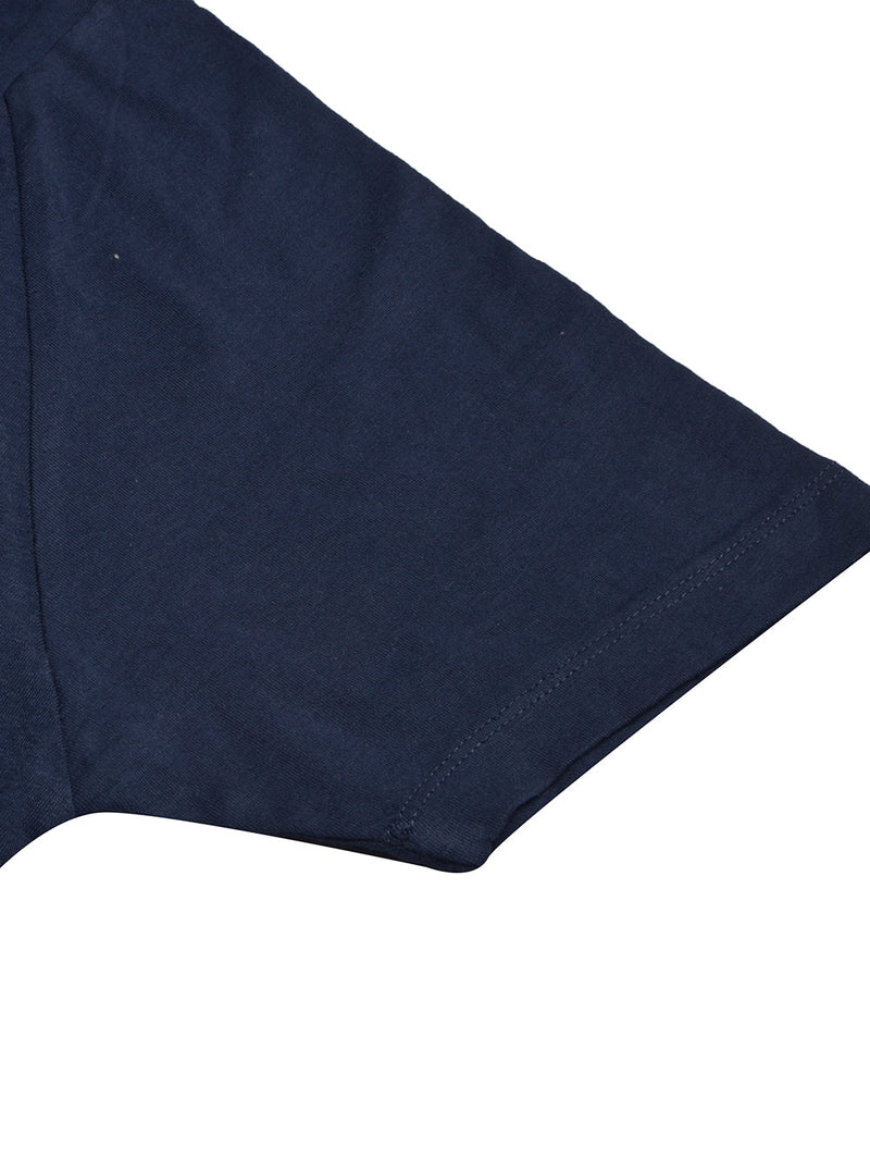 NFL Crew Neck Half Sleeve Tee Shirt For Men-Navy with Print-LOC023