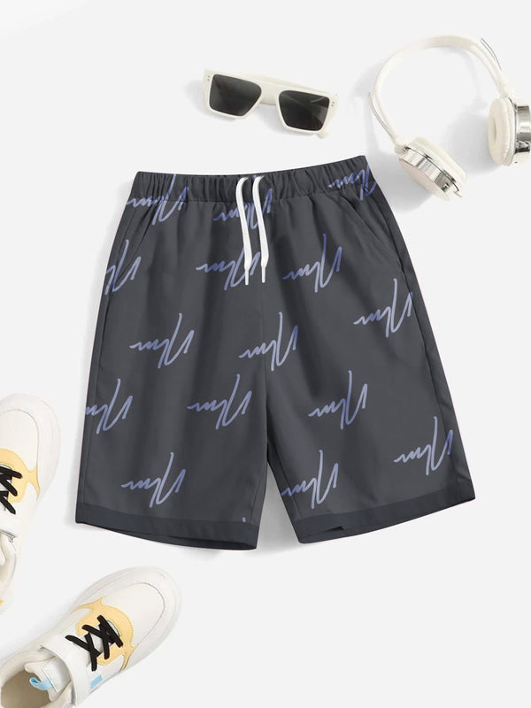 Next Single Jersey Short For Kids-Slate Grey-LOC#K52