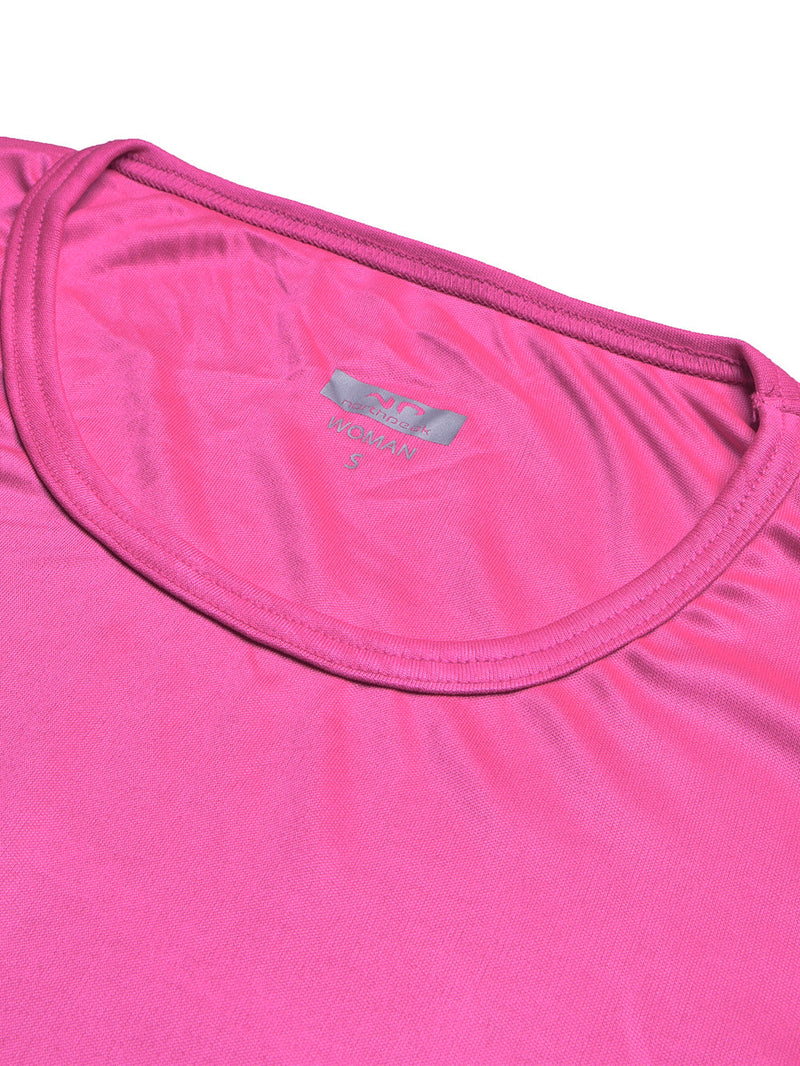 North Peak Crew Neck T Shirt For Women-Pink-LOC