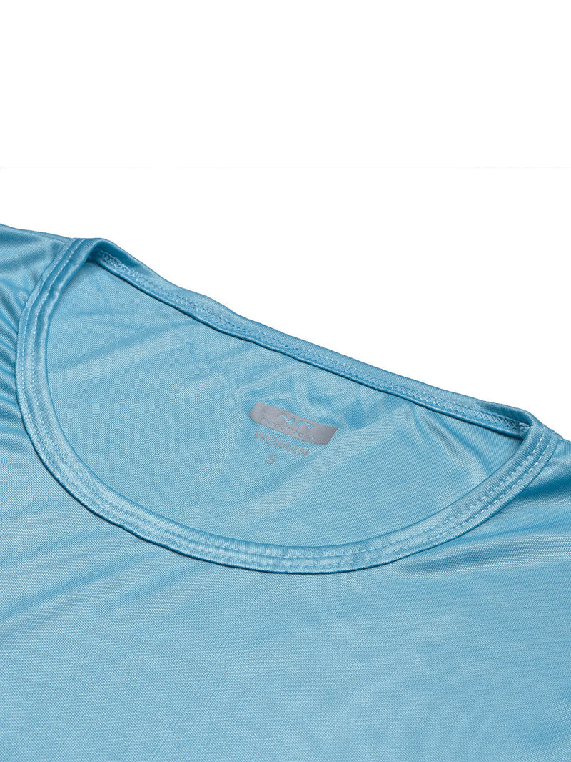 North Peak Crew Neck T Shirt For Women-Sky-LOC