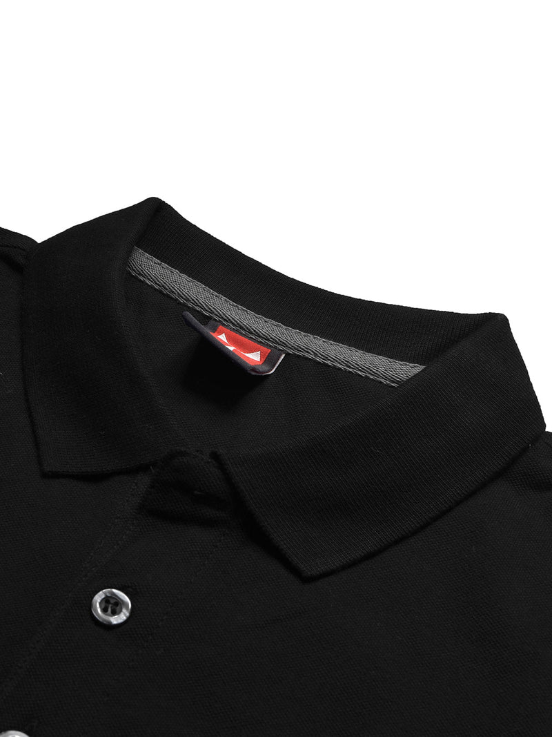 PYPR Summer Solid Polo Shirt For Men-Black-LOCPYPR