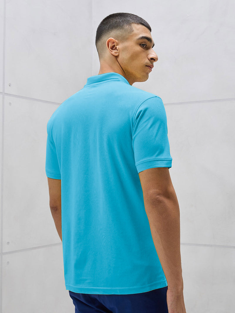 PYPR Summer Solid Polo Shirt For Men-Sky Blue-LOC#PYPR#2