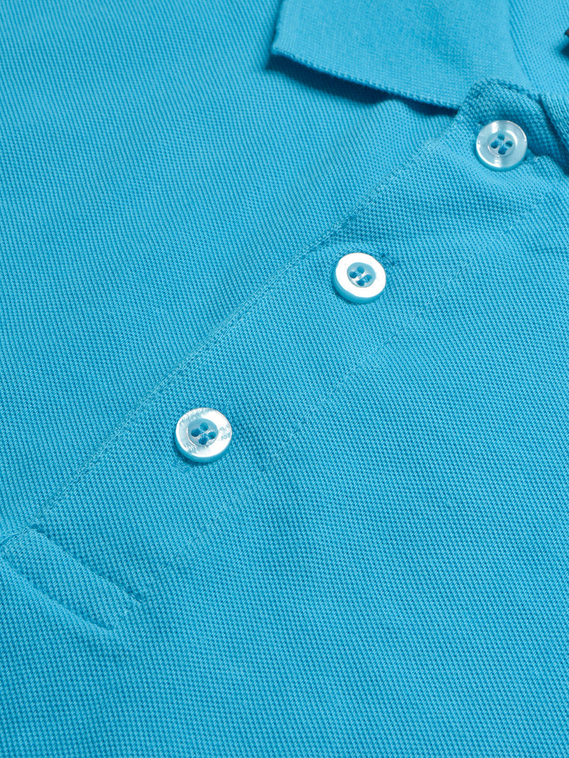 PYPR Summer Solid Polo Shirt For Men-Sky Blue-LOC#PYPR#2