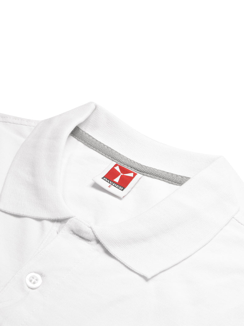 PYPR Summer Solid Polo Shirt For Men-White-LOCPYPR