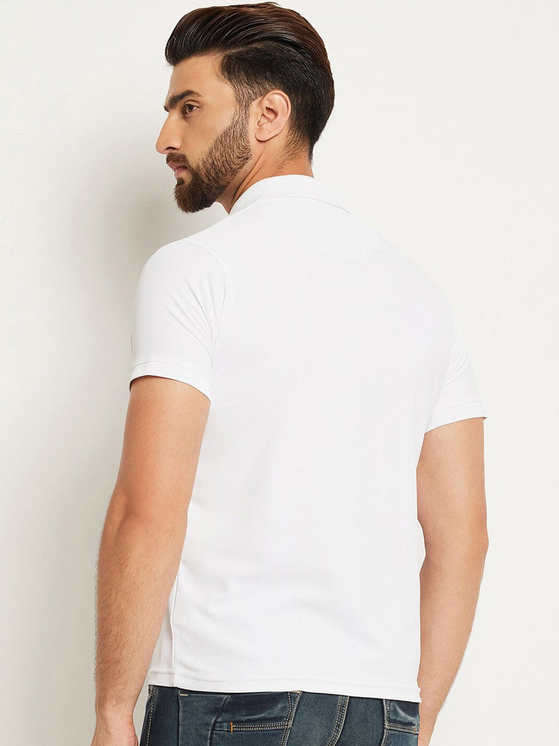 PYPR Summer Solid Polo Shirt For Men-White-LOCPYPR