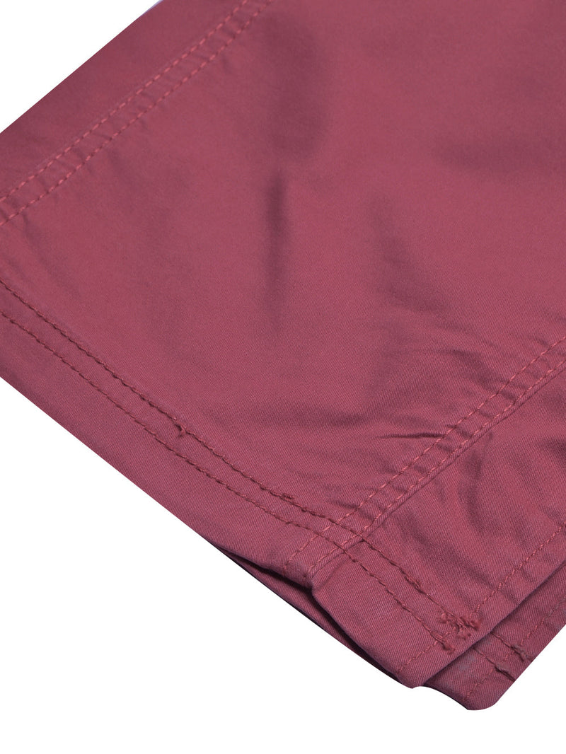 Stooker Cotton Denim Capri For Women-Red-LOC