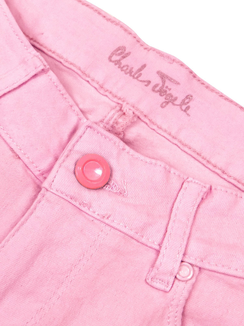 Charlis Togle Slim Fit Cotton Denim For Ladies-Light Pink-LOC