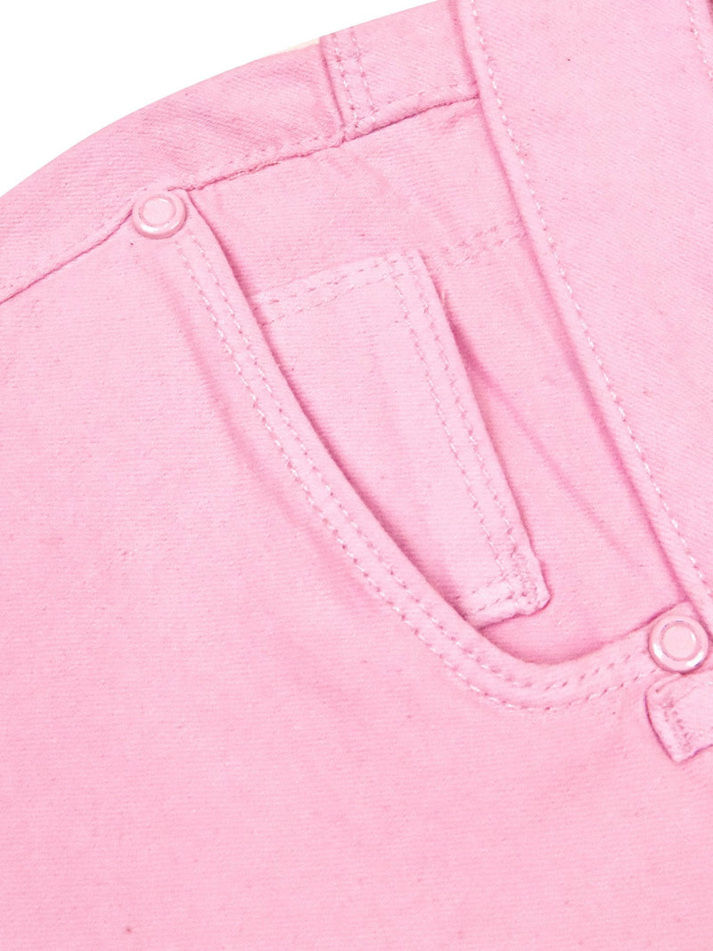Charlis Togle Slim Fit Cotton Denim For Ladies-Light Pink-LOC