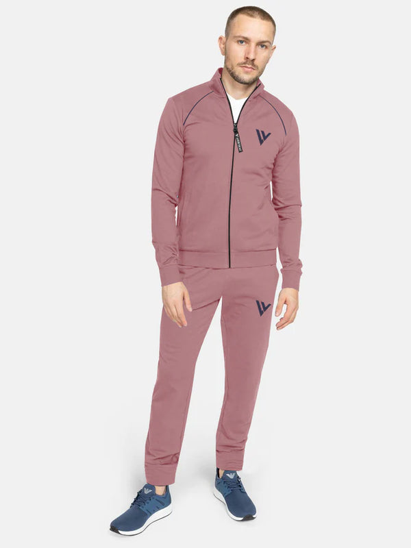 Louis Vicaci Fleece Zipper Tracksuit For Men-Dark Pink-LOC#0T31