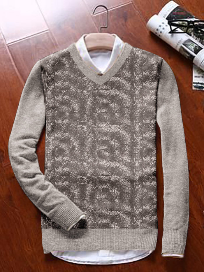 Louis Vicaci Full Sleeve Wool Sweater For Men-Skin Melange-LOC