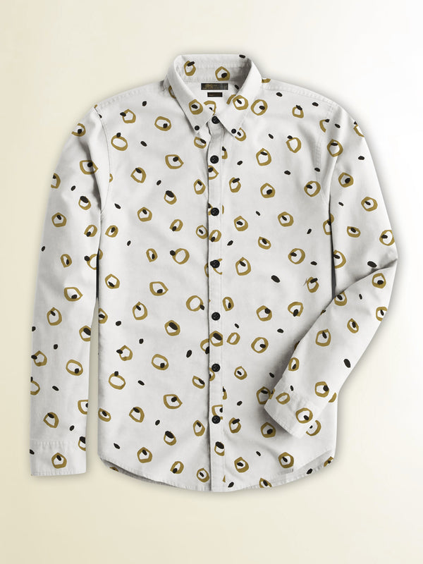 Nexoluce Men's Printed Casual Shirt Trey LOC#0070