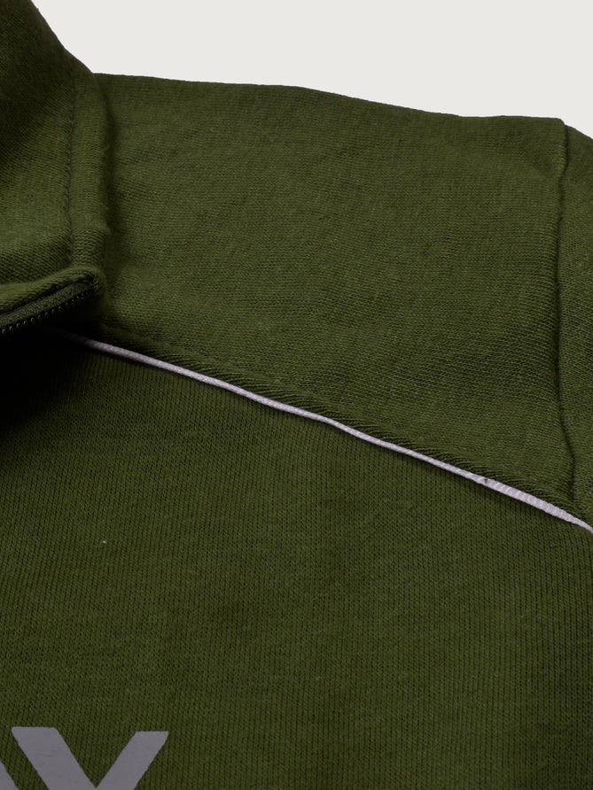 Louis Vicaci Fleece Zipper Tracksuit For Men-Olive Green-LOC