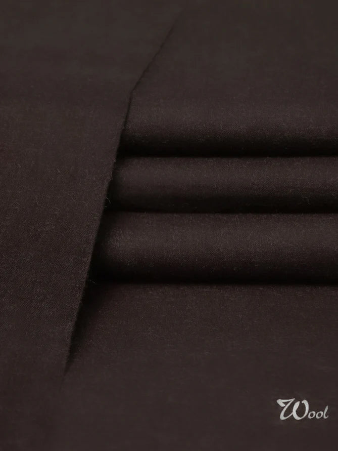 Soft Wool Unstitched Fabric For Winter-Dark Brown-LOC
