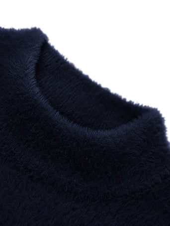 Louis Vicaci Turtle Neck Rabbit Wool Sweatshirt-Navy-LOC