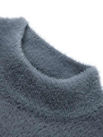 Louis Vicaci Turtle Neck Rabbit Wool Sweatshirt-Slate Grey-LOC