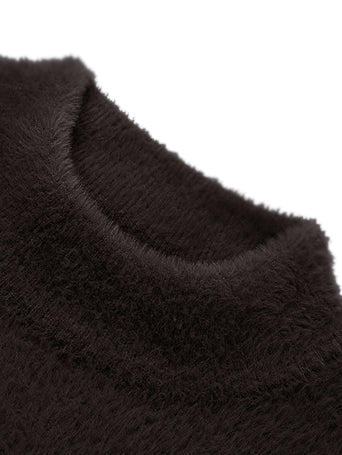 Louis Vicaci Turtle Neck Rabbit Wool Sweatshirt-Brown-LOC