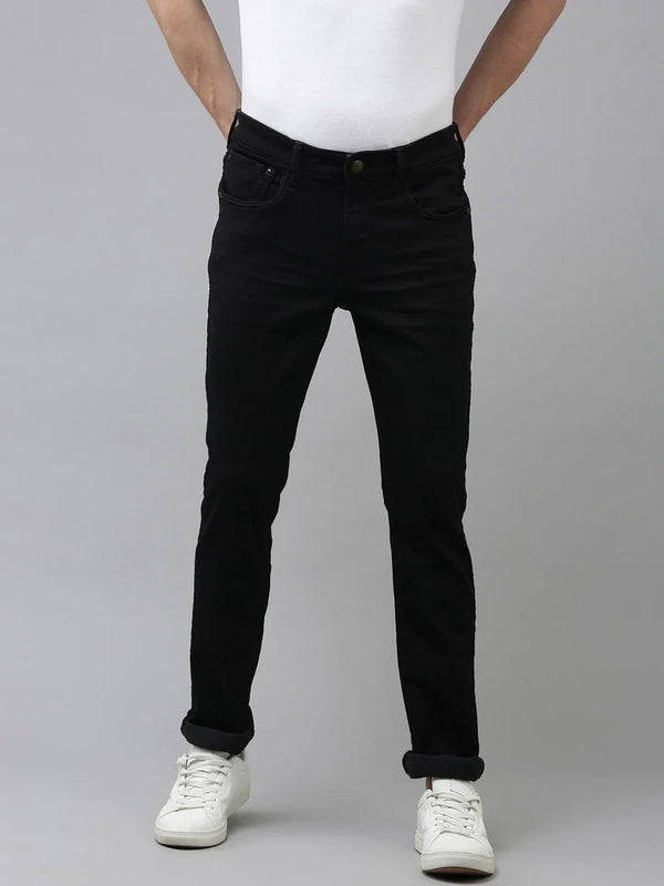 Full Fashion Jeans Stretch Denim For Men-Black-LOC#0D03