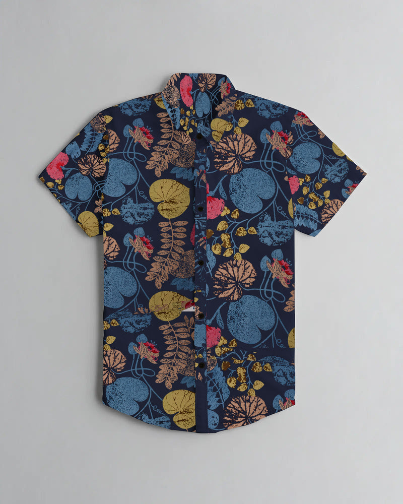 Summer Printed Casual Shirt Coral LOC