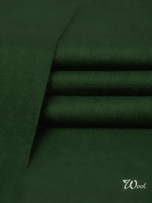Soft Wool Unstitched Fabric For Winter-Green-LOC#0S25
