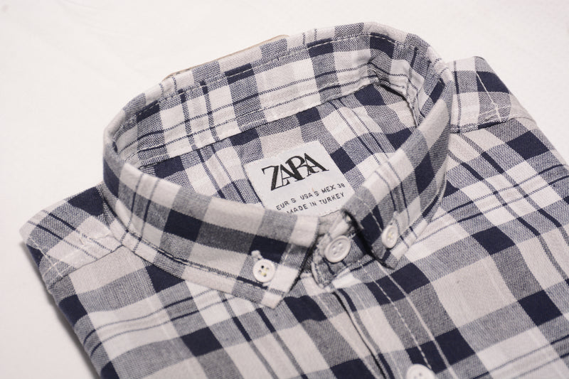 ZAARA Men's Printed Casual shirt Check Box LOC