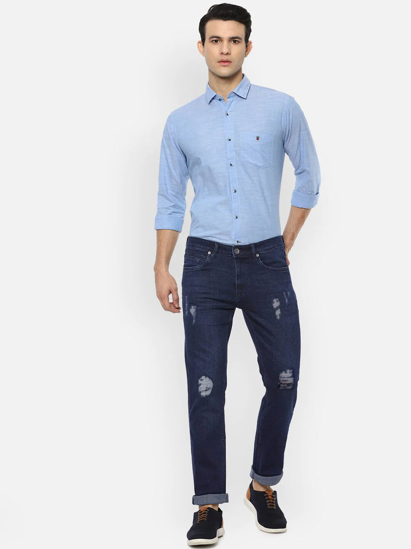 Full Fashion Jeans Stretch Denim For Men-Blue-LOC