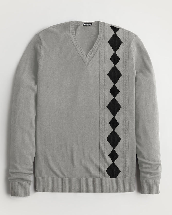 Louis Vicaci Full Sleeve Sweater For Men-Grey-LOC