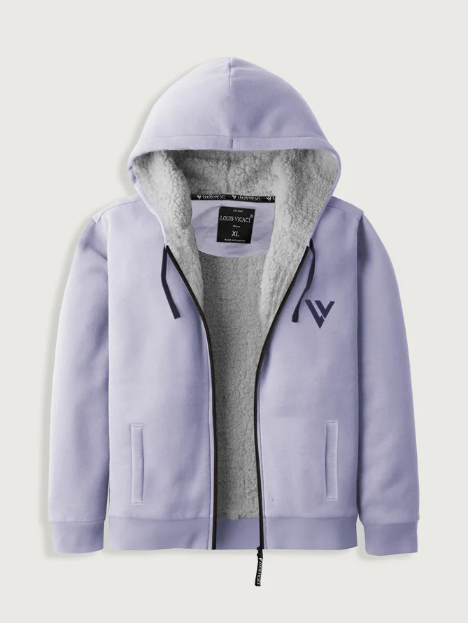 Louis Vicaci Fur Zipper Hoodie For Men-Light Violet-LOC