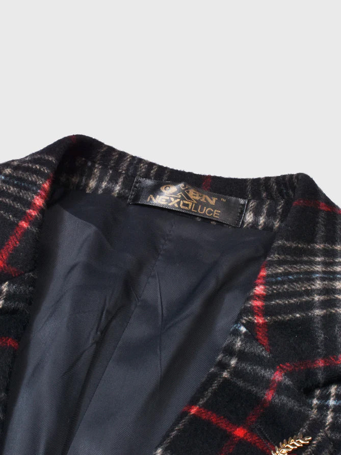 Oxen Premium Slim Fit Checked Blazer For Men-LOC