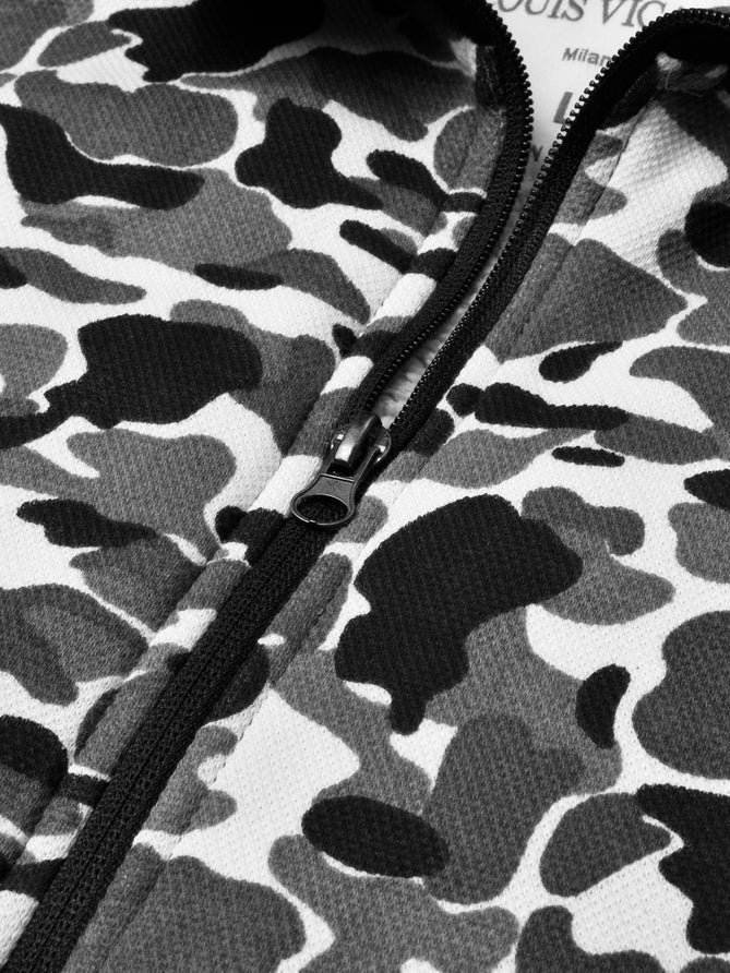 Louis Vicaci Fur Zipper Mock Neck Jacket For Men-Camouflage-LOC