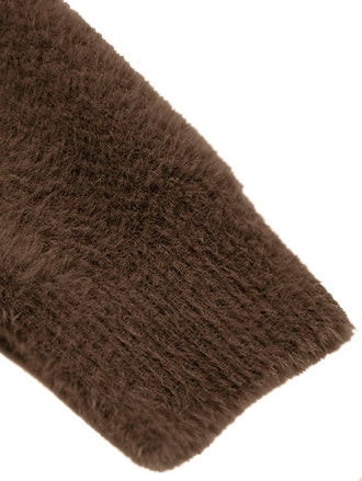 Louis Vicaci Turtle Neck Rabbit Wool Sweatshirt-Light Brown-LOC